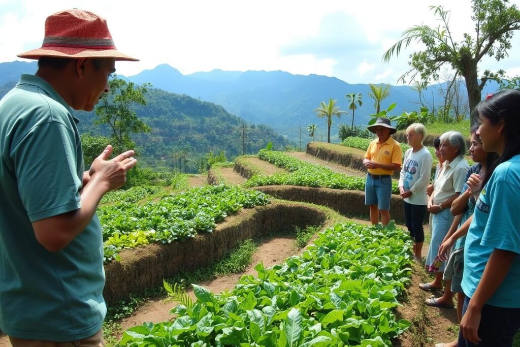 Community-based tourism project teaching sustainable farming during an Eco-Conscious Philippine Adventure Community-based tourism project teaching sustainable farming during an Eco-Conscious Philippine Adventure