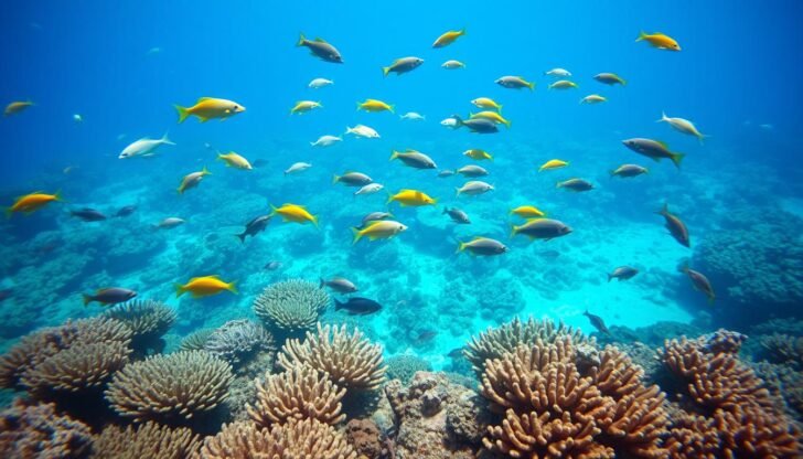 Diverse marine life in a Philippine coral reef showcasing sustainable travel Philippines conservation efforts