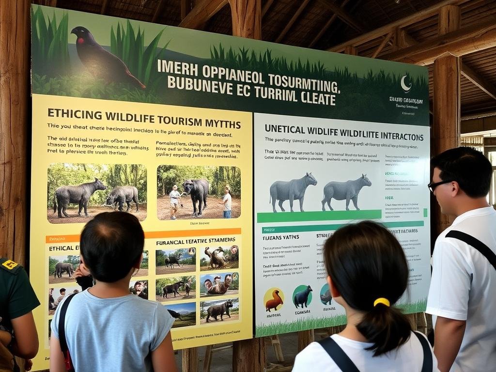 Educational display about wildlife conservation myths in a Philippine eco-tourism center promoting sustainable travel Philippines Educational display about wildlife conservation myths in a Philippine eco-tourism center promoting sustainable travel Philippines