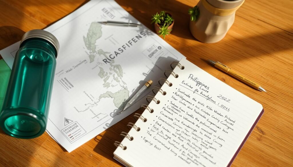 Sustainable travel planning with map and eco-friendly itinerary for an Eco-Conscious Philippine Adventure Sustainable travel planning with map and eco-friendly itinerary for an Eco-Conscious Philippine Adventure