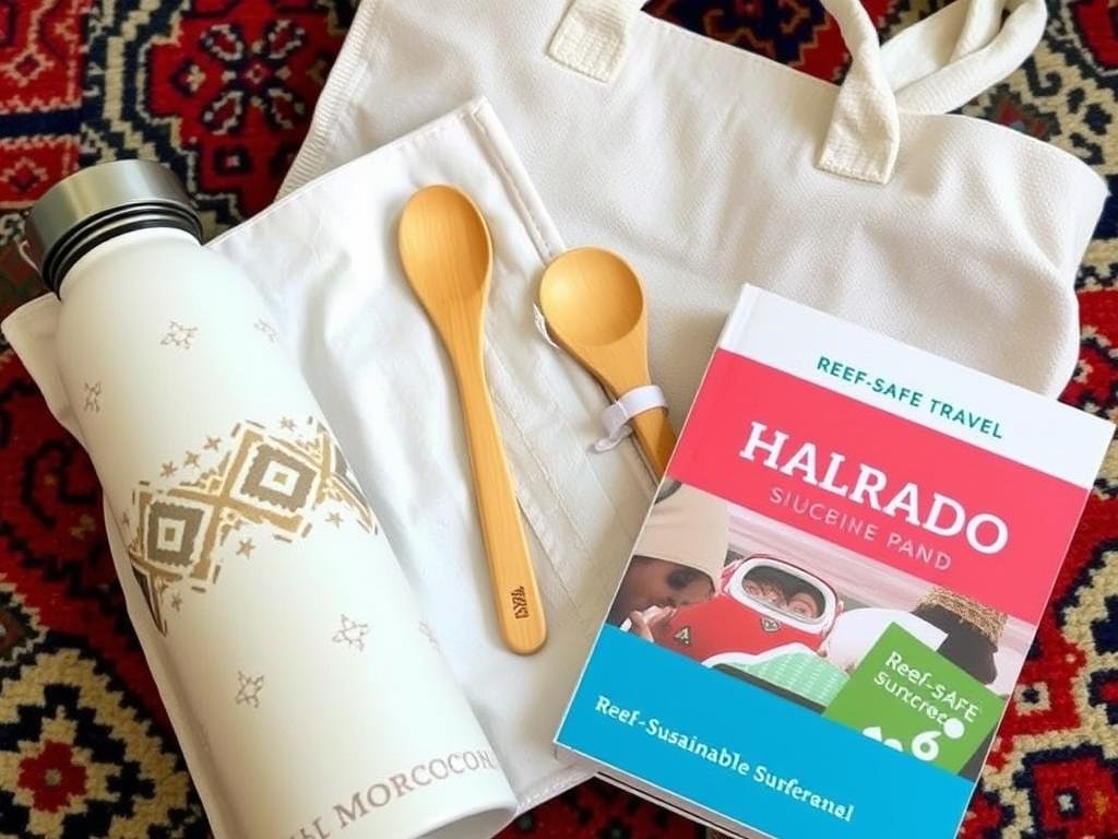 Sustainable travel practices in Morocco - reusable water bottle and eco-friendly trekking - ecotourism in Morocco Sustainable travel practices in Morocco - reusable water bottle and eco-friendly trekking - ecotourism in Morocco