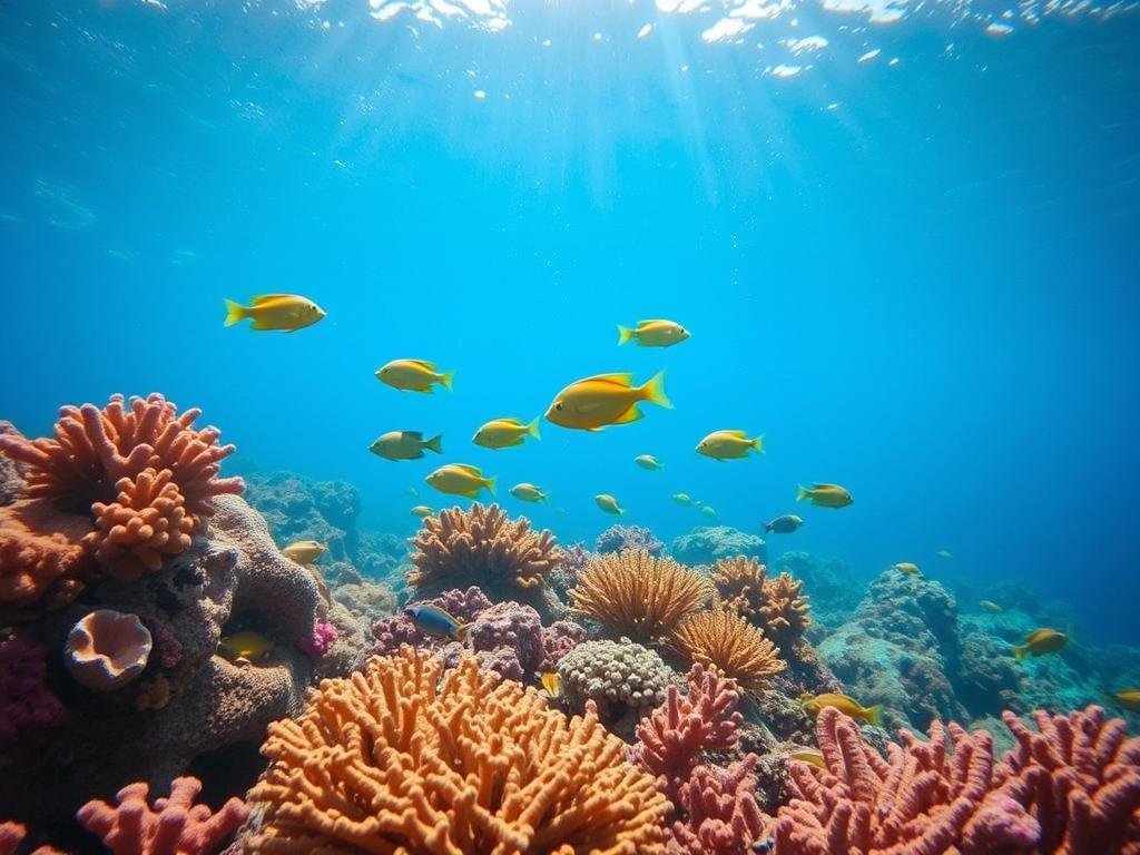 Vibrant coral reef in Ras Mohamed National Park, showcasing marine biodiversity for ecotourism in Egypt Vibrant coral reef in Ras Mohamed National Park, showcasing marine biodiversity for ecotourism in Egypt