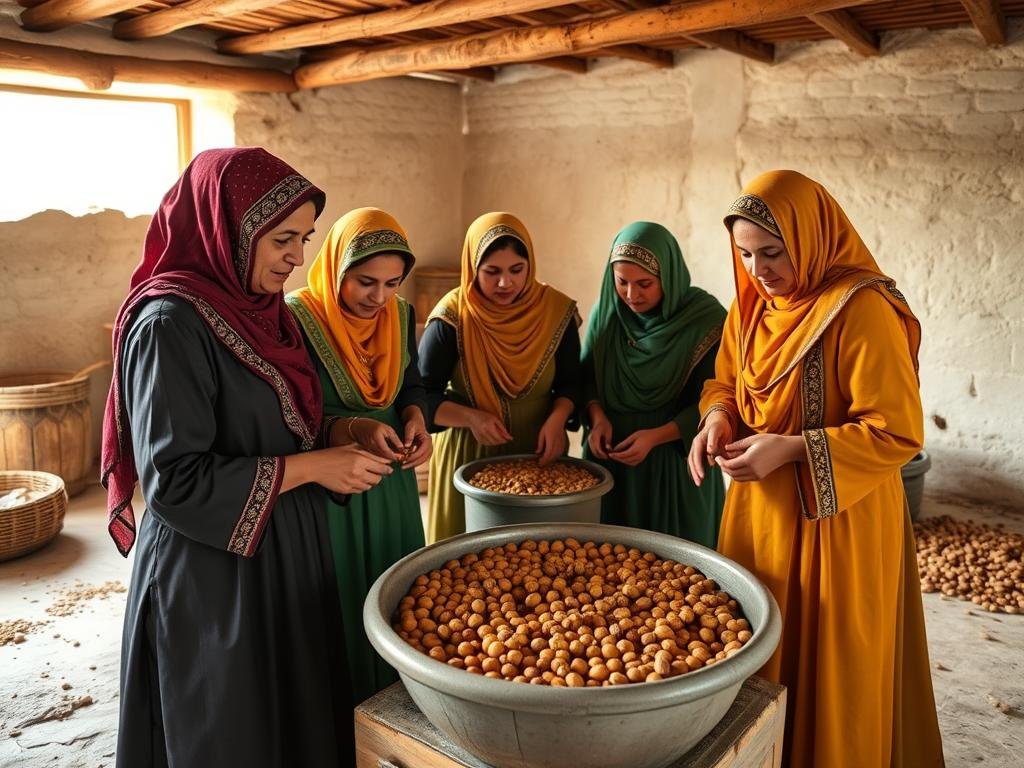 Women's argan oil cooperative in Morocco with traditional production methods - ecotourism in Morocco Women's argan oil cooperative in Morocco with traditional production methods - ecotourism in Morocco