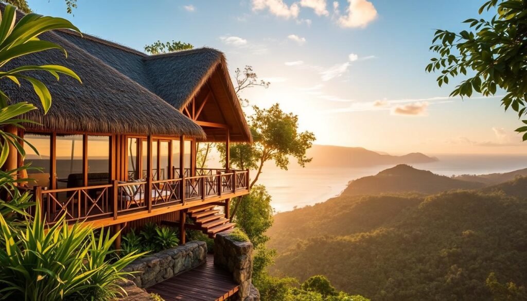 Lapa Rios Lodge bungalows overlooking the Pacific Ocean in Osa Peninsula, Costa Rica Lapa Rios Lodge bungalows overlooking the Pacific Ocean in Osa Peninsula, Eco Lodges in Costa Rica